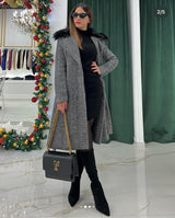 Cappotto/trench con eco pelliccia rimovibile